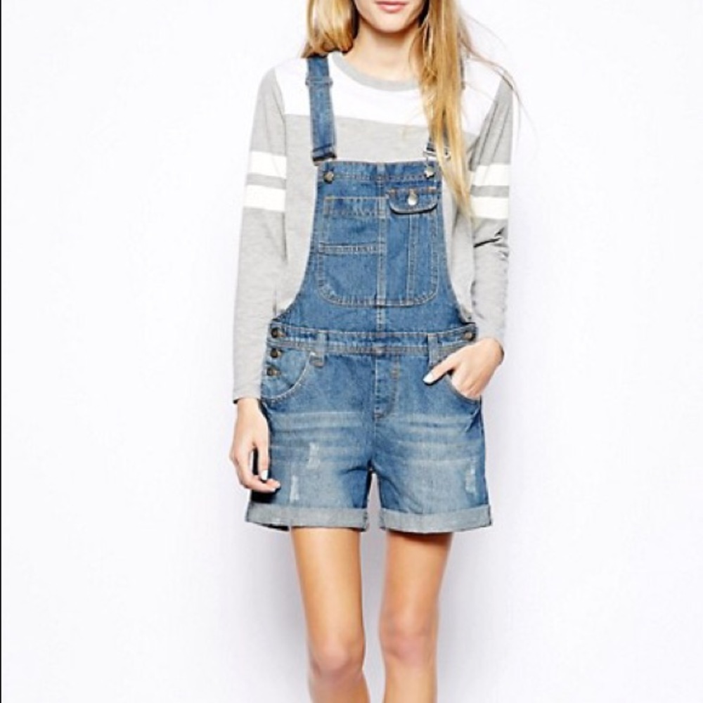 ASOS Brave soul denim shorts overalls size XS